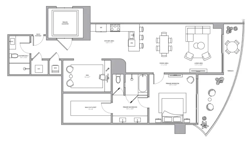 Residence 01-A One Park Tower by Turnberry