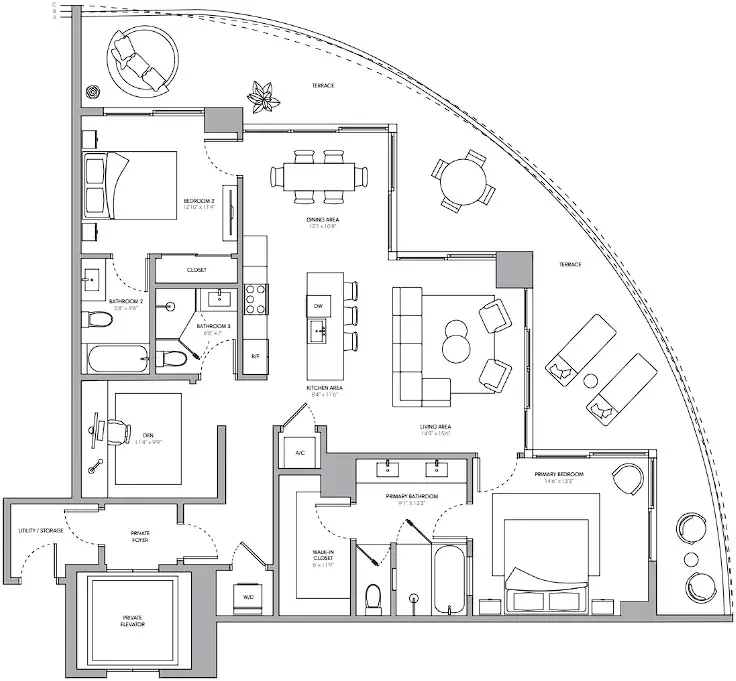 Residence 11 One Park Tower by Turnberry