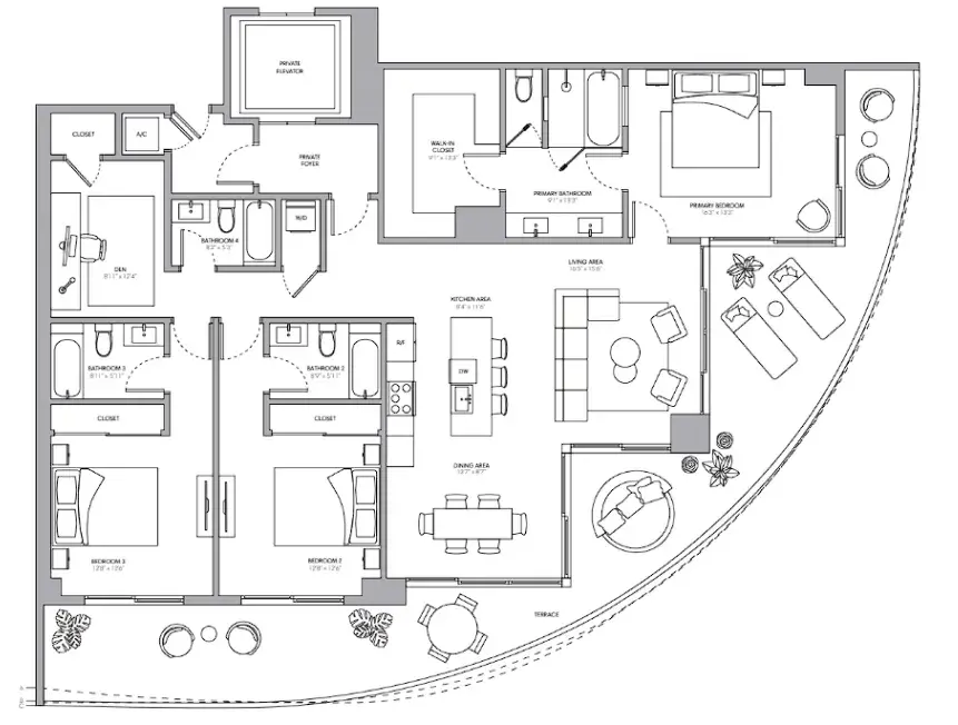 Residence 01 One Park Tower by Turnberry